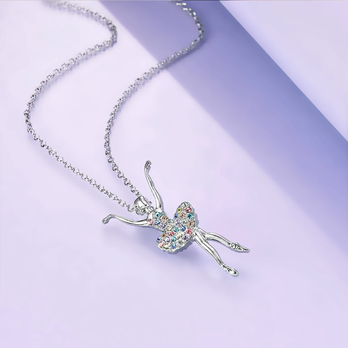 Wholesale Ballerina Girl Pendant Alloy Necklace