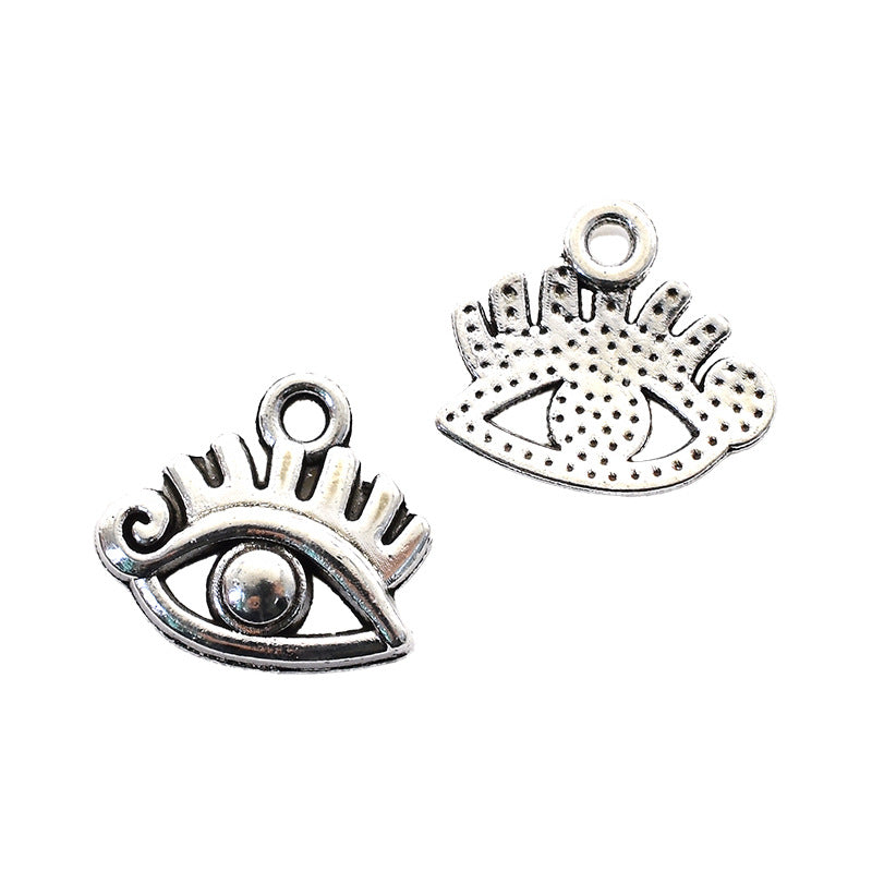 Wholesale Antique Silver Alloy Eye Of Horus Pendant 16 Styles For Necklace Keychain DIY Jewelry Accessory