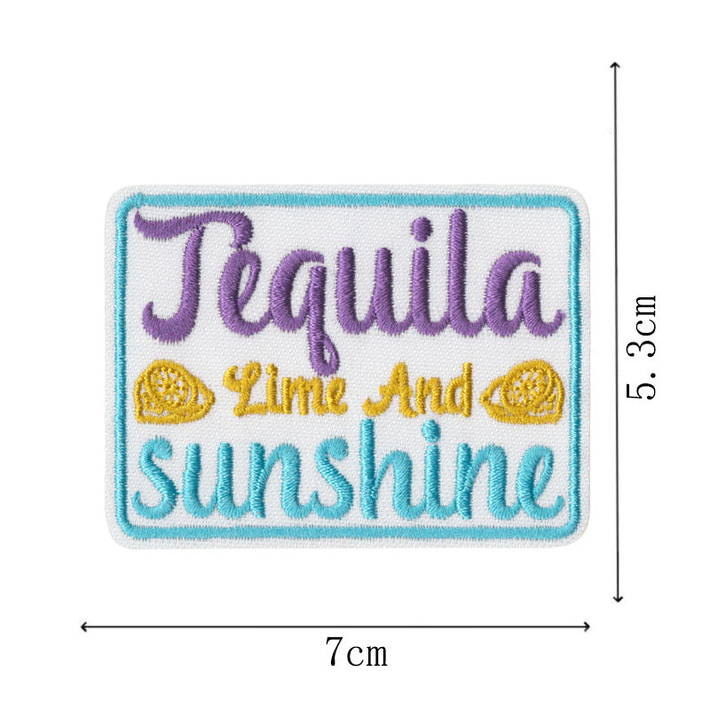 Wholesale Embroidered patch shoes,  hats and bags accessories original cartoon English letter adhesive patch