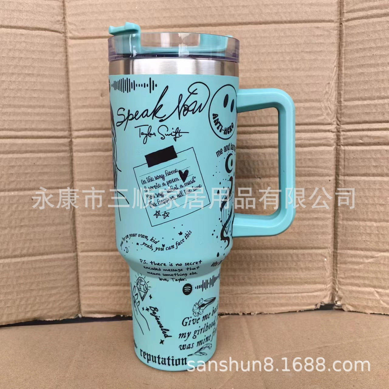 Wholesale 40oz Handle Car Mug Thermos with Straw Car Cooler Tumbler Ice Cup