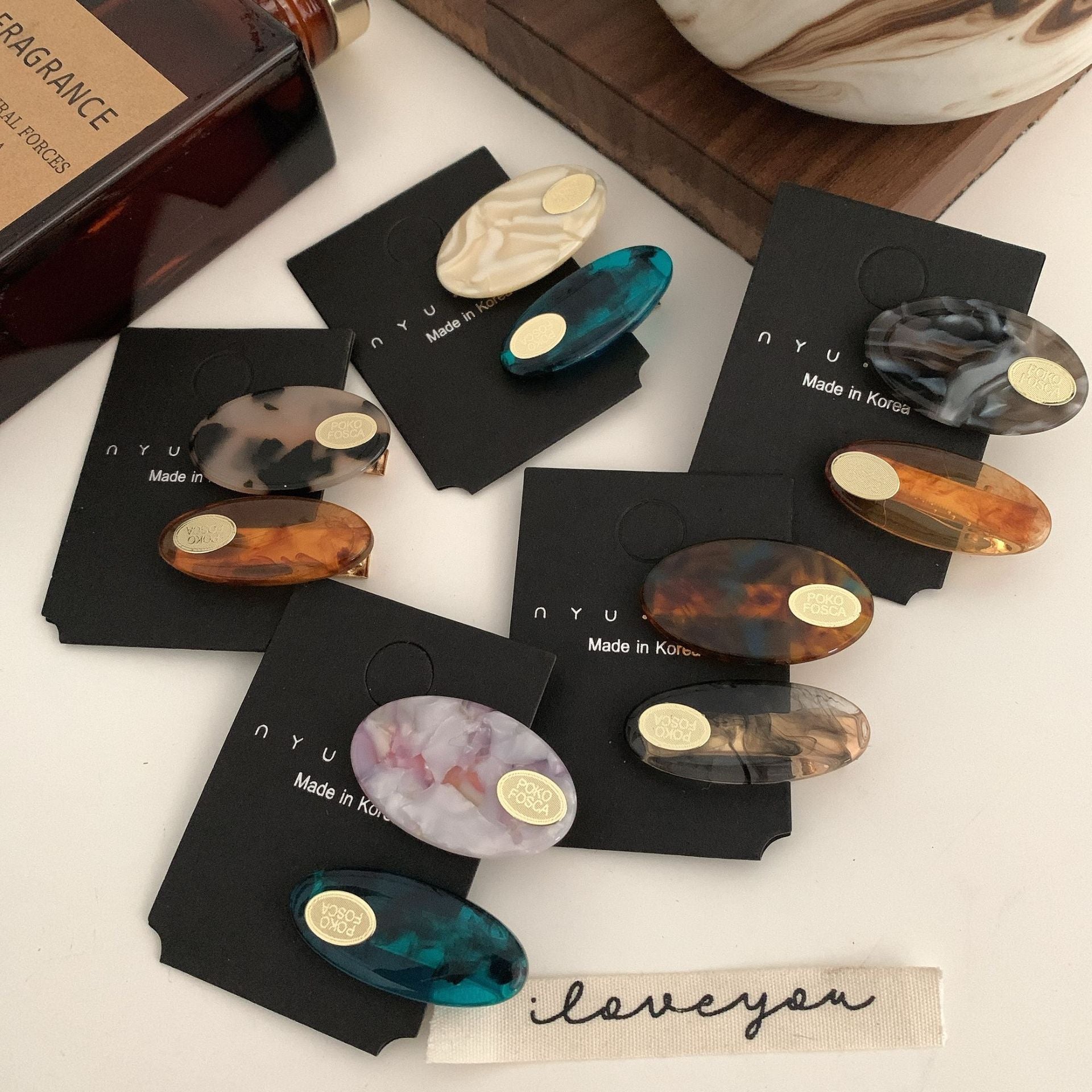 Wholesale Oval Amber Acetate Hair Clips