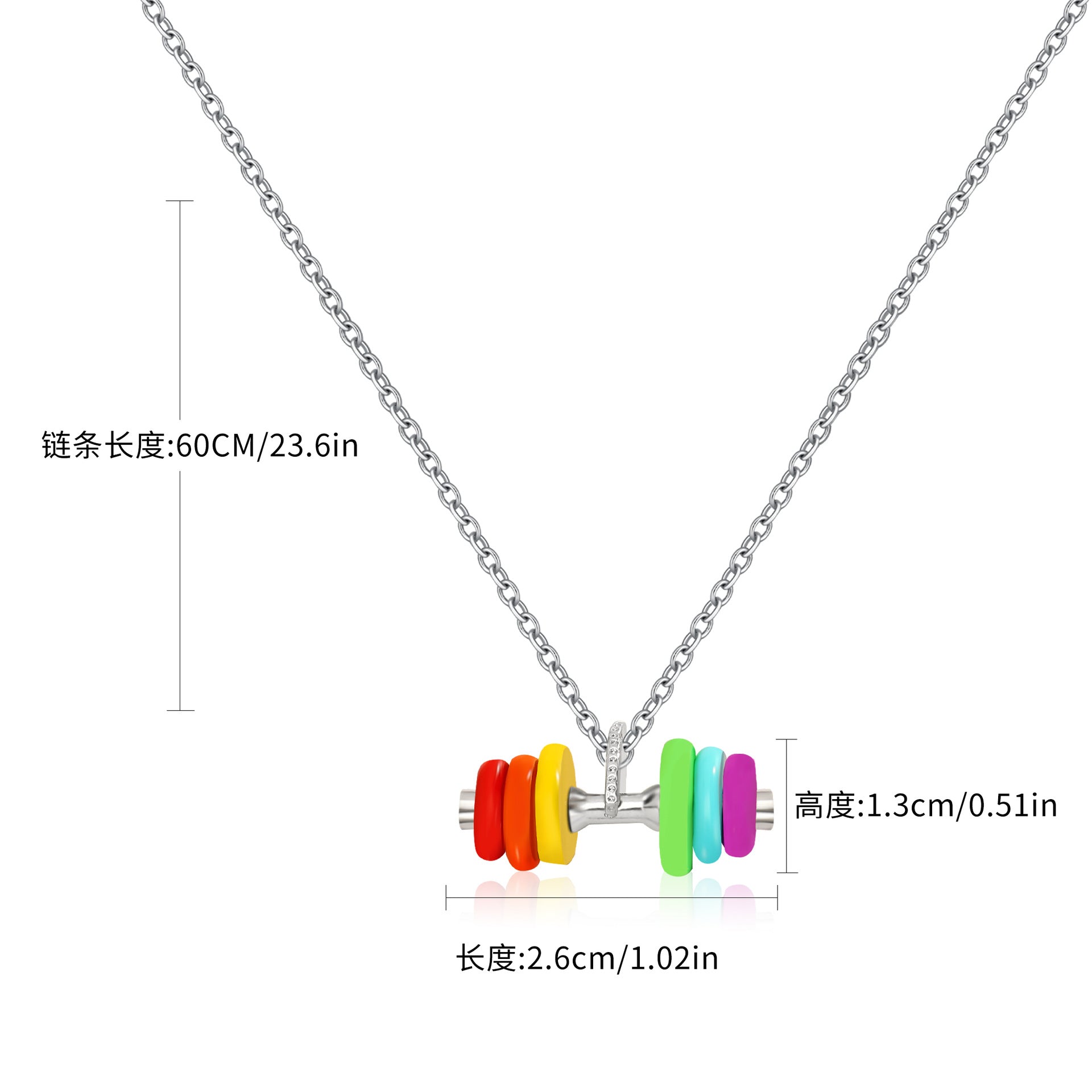 Wholesale Fashion Design Hip Hop Dumbbell Necklace