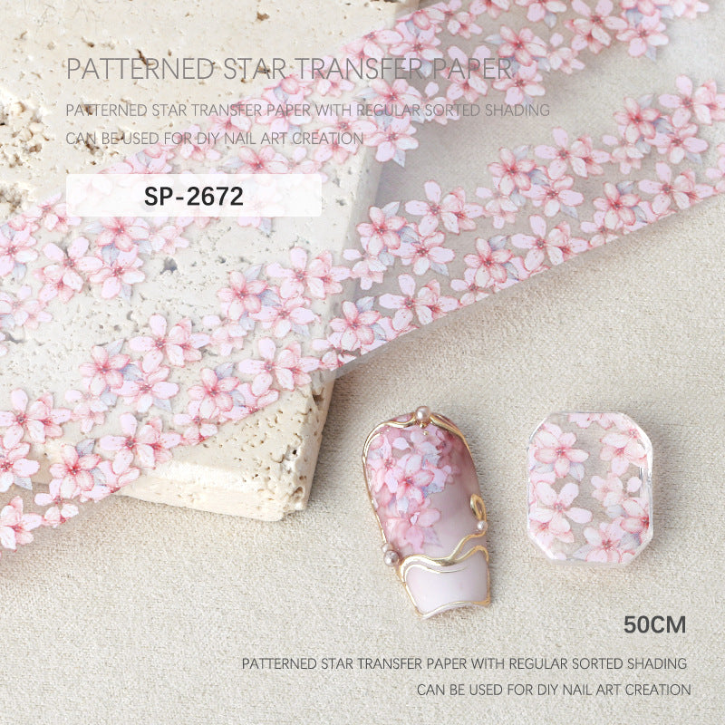 Wholesale Nail art starry sky paper transfer paper stickers palace rose flower transfer paper starry sky stickers rose flower starry sky stickers