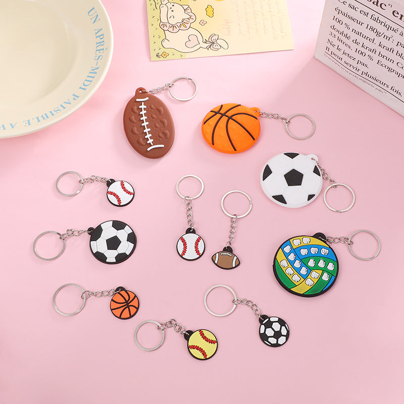 Wholesale Creative PVC football basketball sports goods keychain
