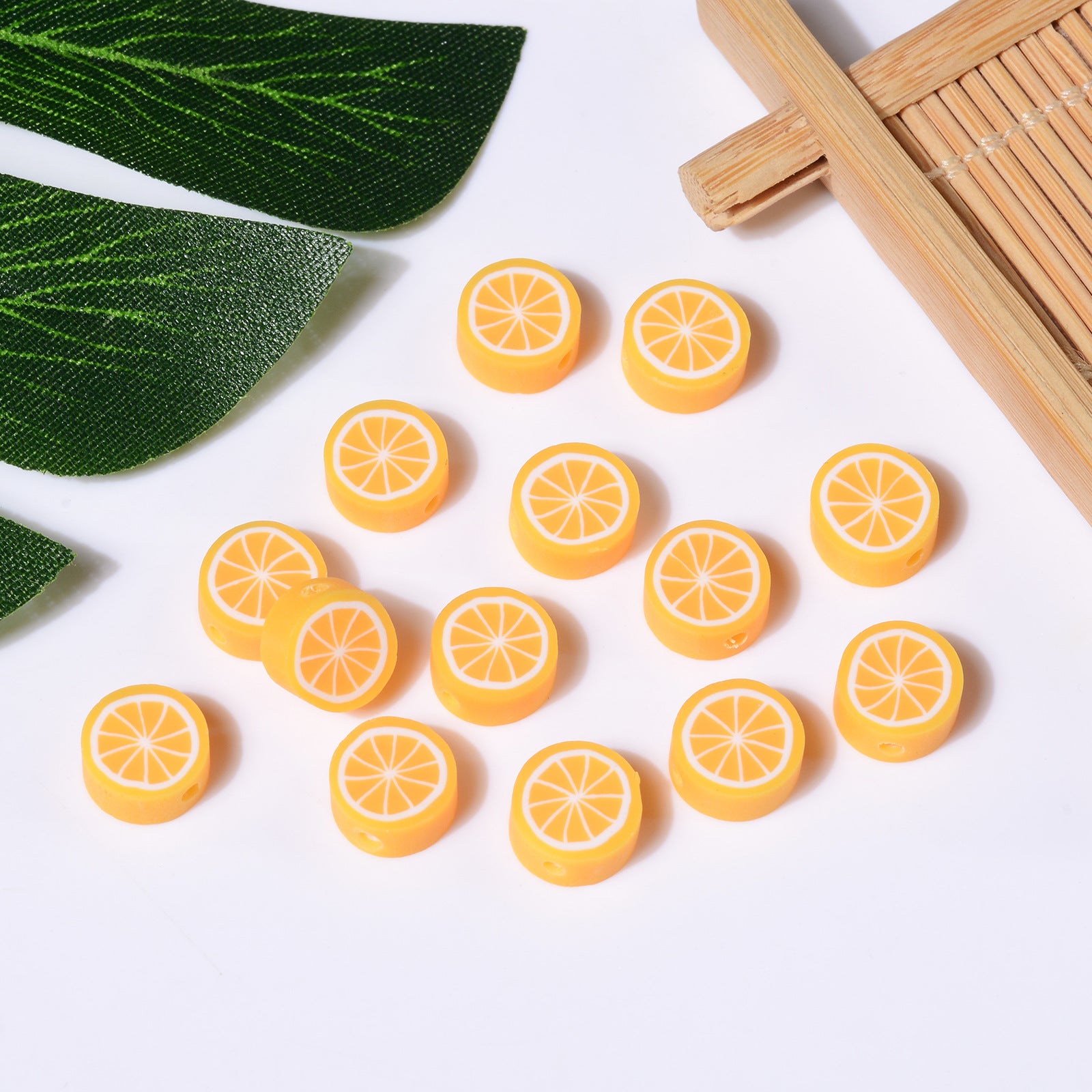 Wholesale 500pcs Golden Orange Fruit Soft Pottery Beads