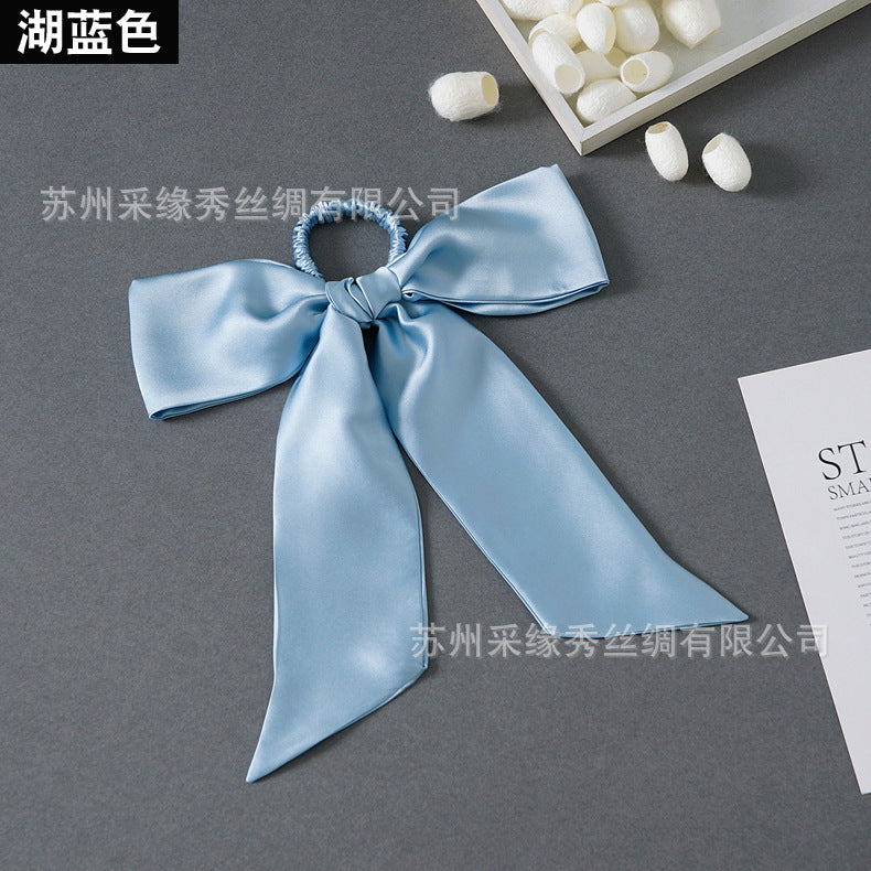 Wholesale hair rope hair accessories bow silk hair ring Hair Scrunchies