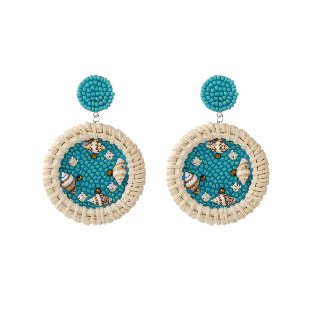 Wholesale  Sea Turtle Dolphin Starfish Jellyfish Rice Bead Earrings Bohemian Style Holiday Earrings