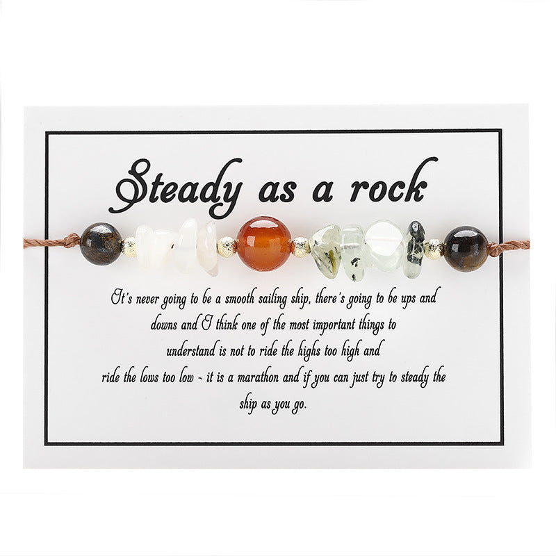 Wholesale Stone Beads Citrine Crushed Stone Round Beads Bracelet