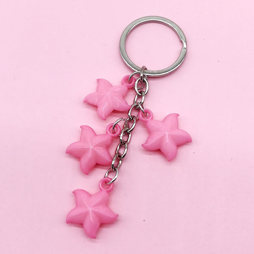 Wholesale Acrylic Starfish Keychain Small Pendant Gifts