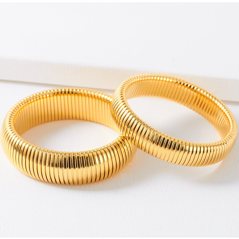 Wholesale Gold Plated Stainless Steel Vintage Snake Bone Titanium Steel Vintage Bracelet