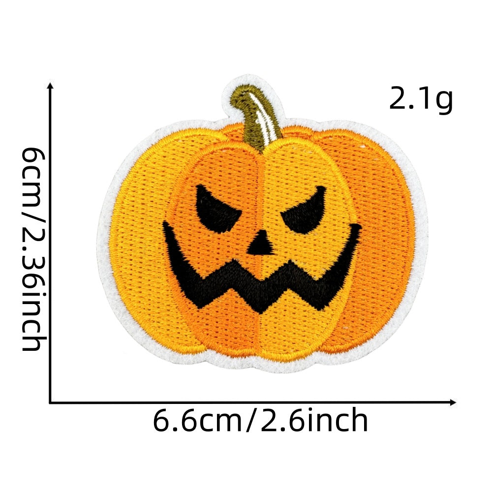 Wholesale Polyester Iron On Embroidered Patches  Pumpkin Ghost Black Series Home Decor Accent