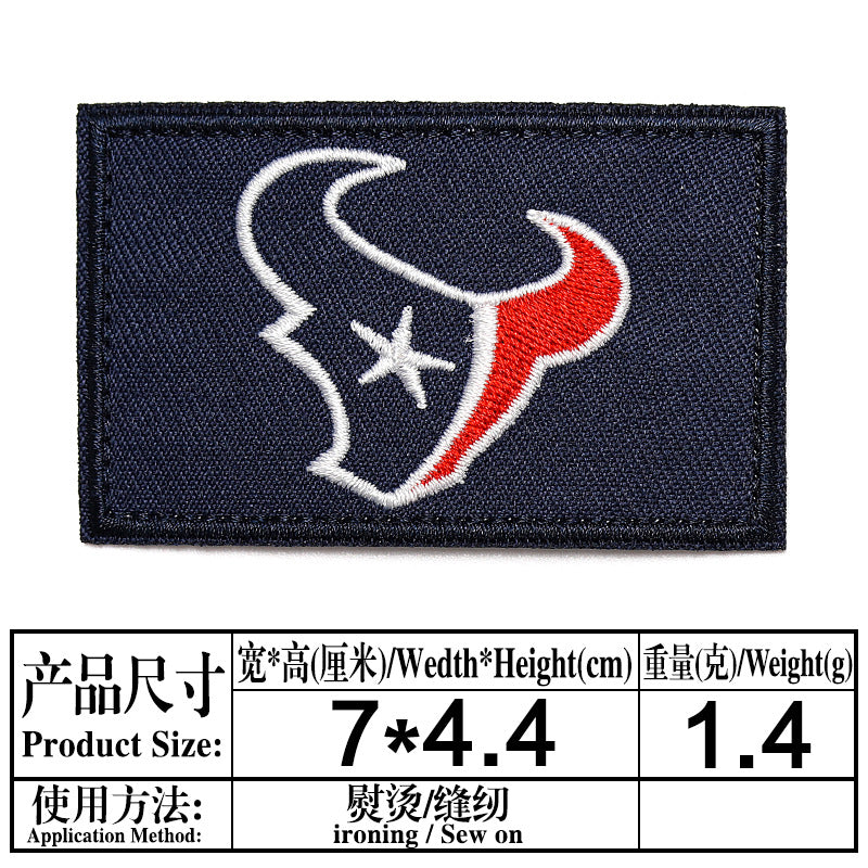 Wholesale Twill Embroidered Patch Team Badge Rectangular Decorative Accent For Bags Clothing Towels