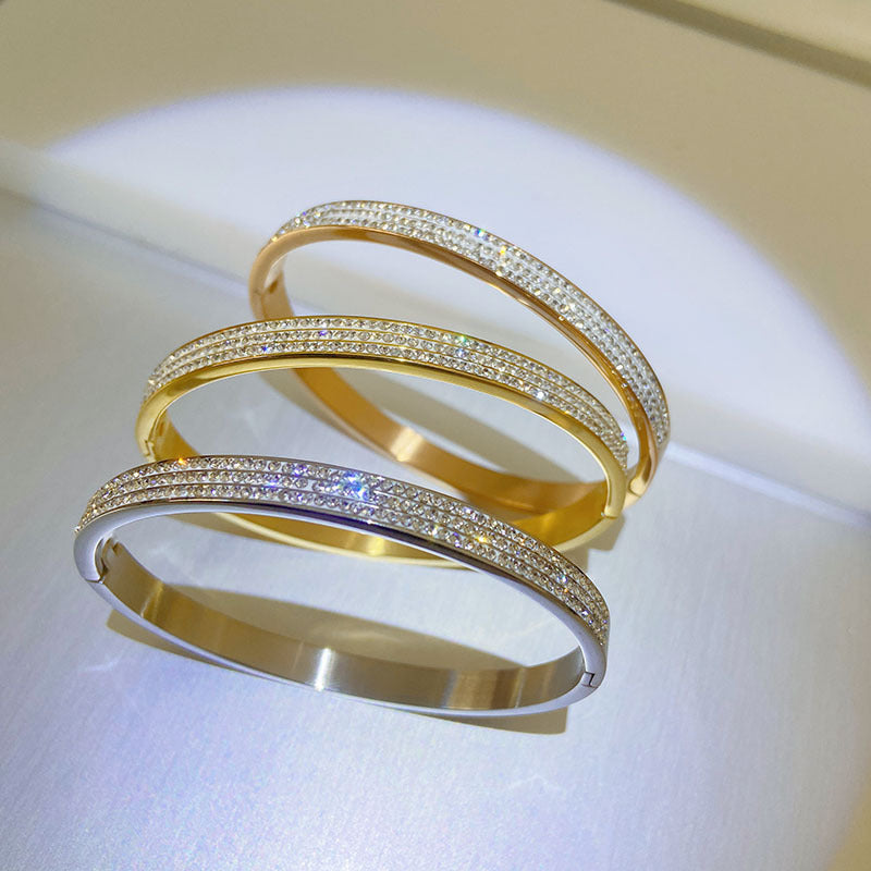 Wholesale Full Diamond Non-fading Titanium Steel Bracelet