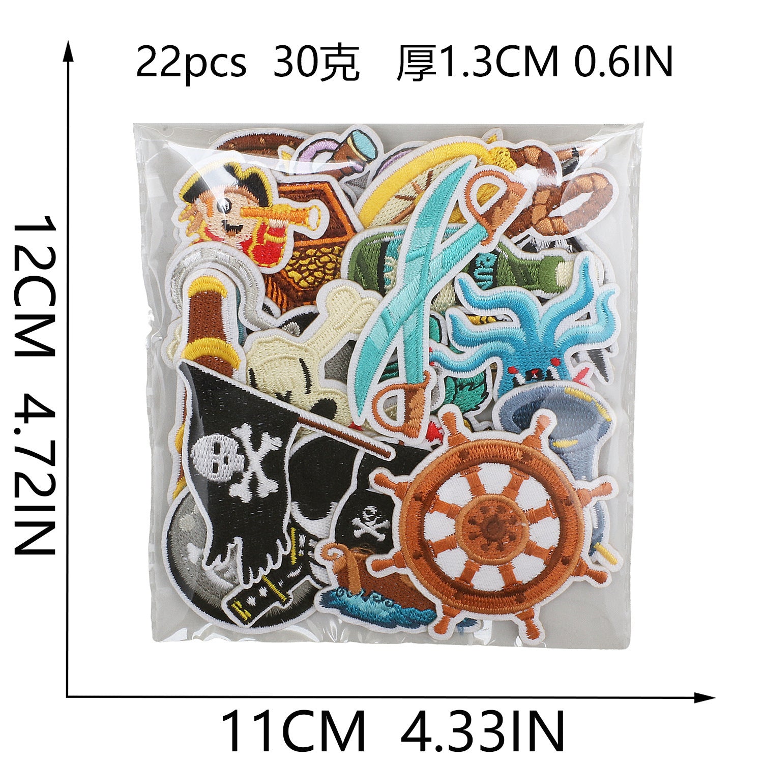 Wholesale Pirate Ship Embroidery Patch Iron On Treasure Map Cartoon Telescope Decorative DIY Accessory For Clothing Party And Gift