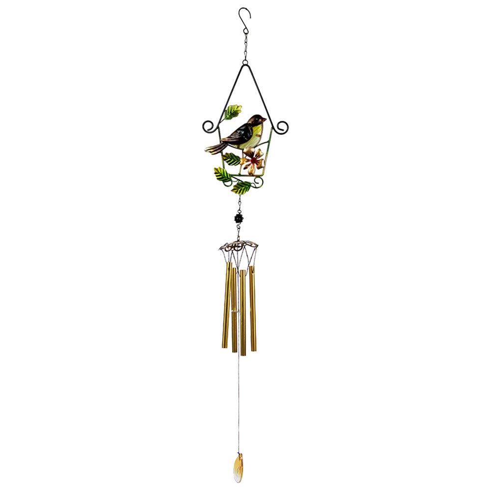 Wholesale  iron bird glass handicraft bird cage wind chime
