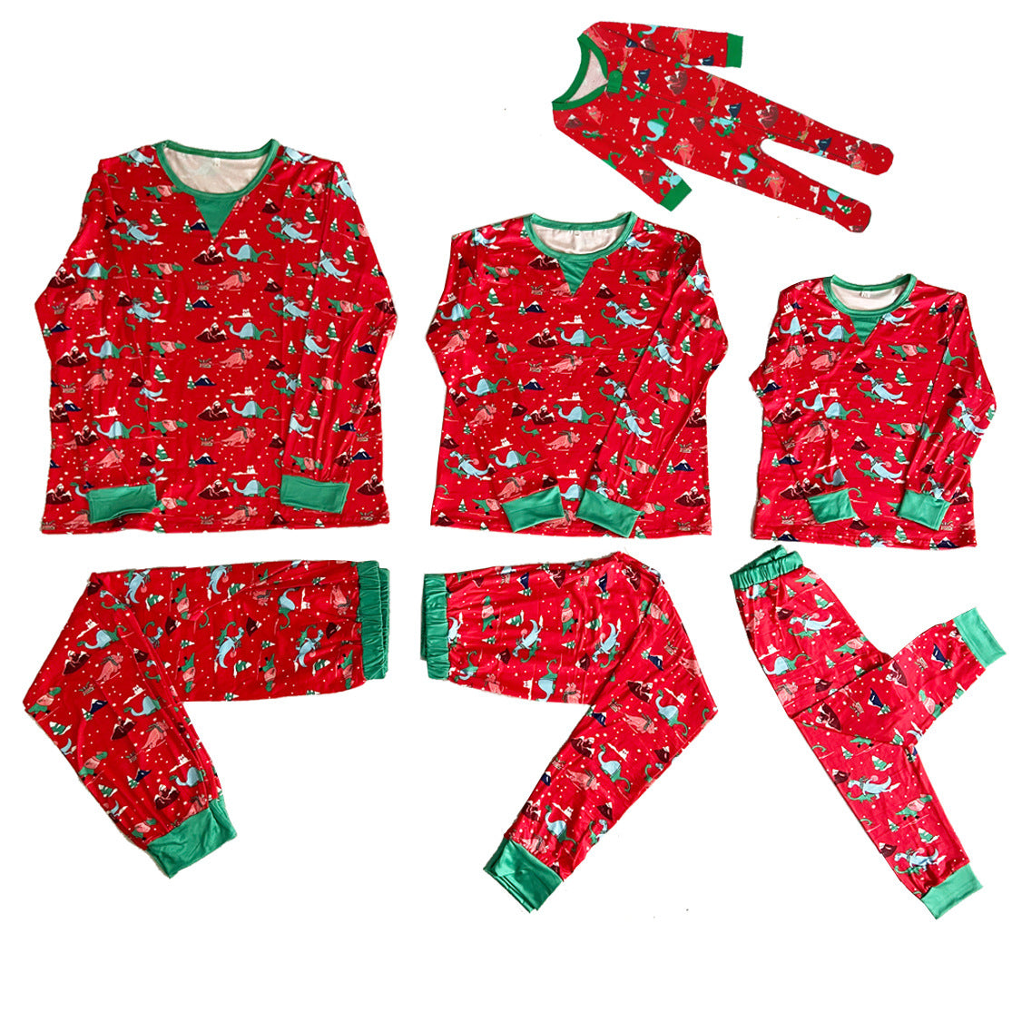 Wholesale Christmas Printed Parent-child Long-sleeved Pajamas Set