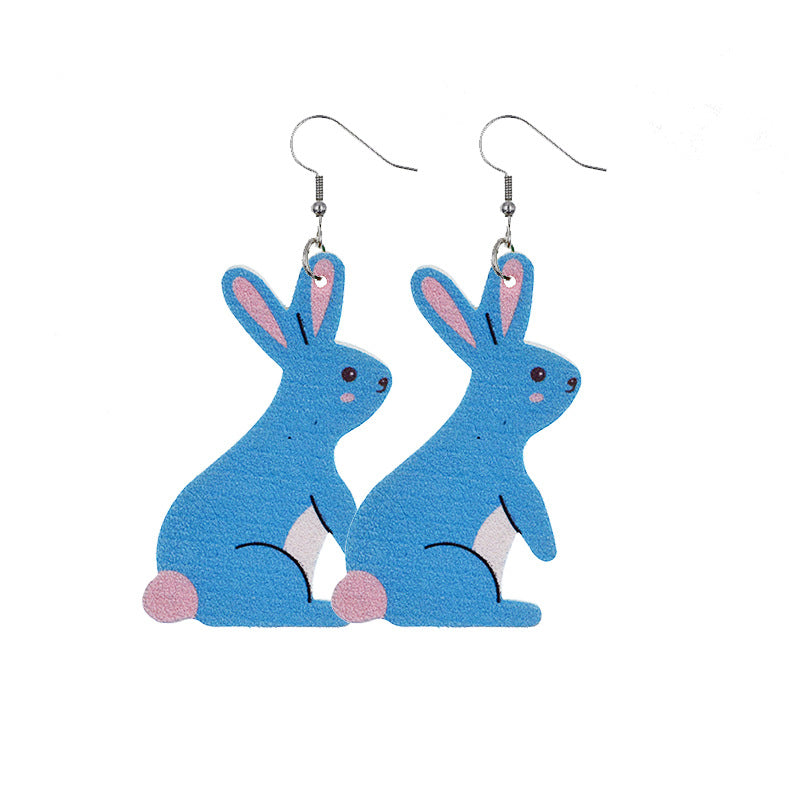Wholesale Easter Bunny Egg Leather Earrings