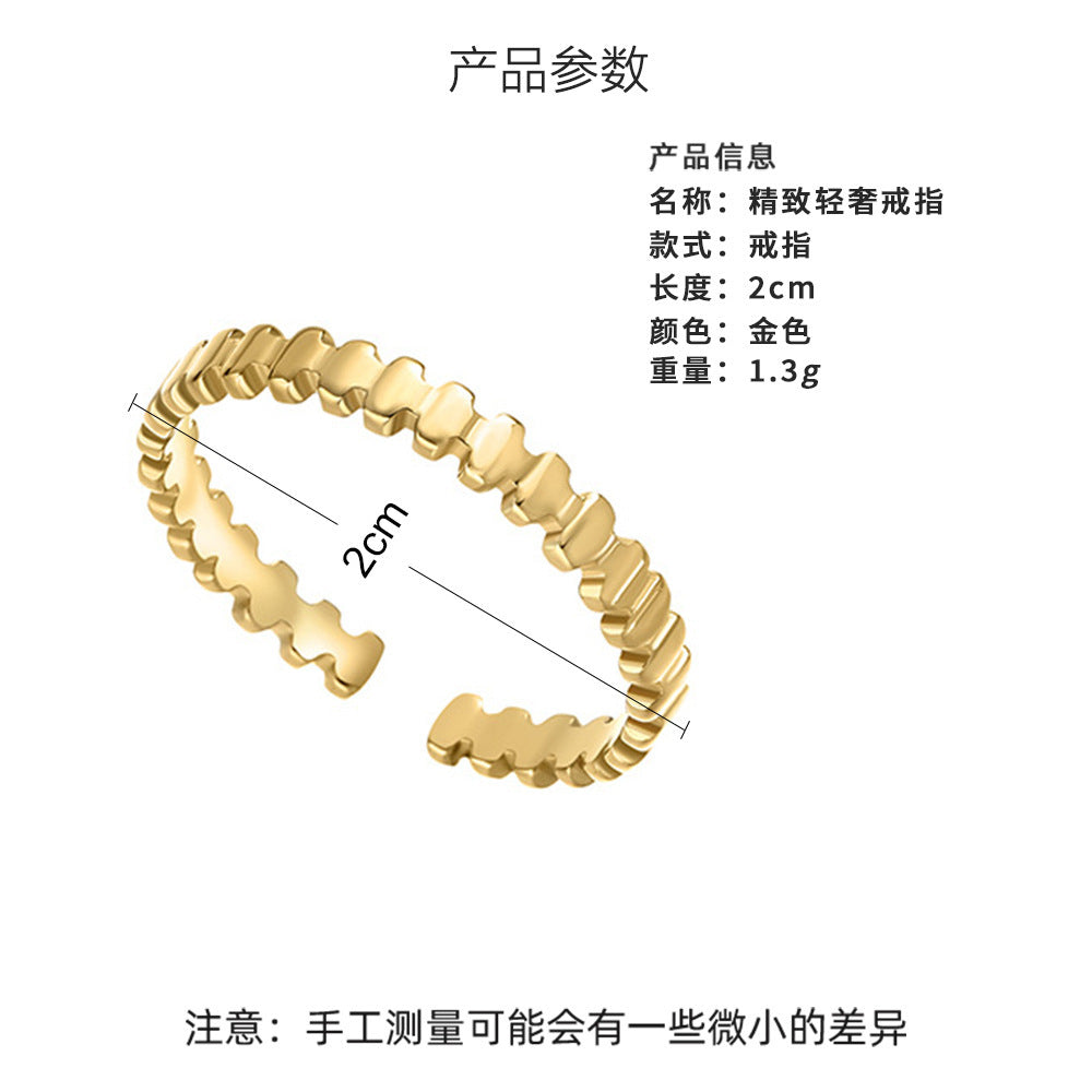 Wholesale Plain circle open-ring titanium steel ring inlaid with diamonds