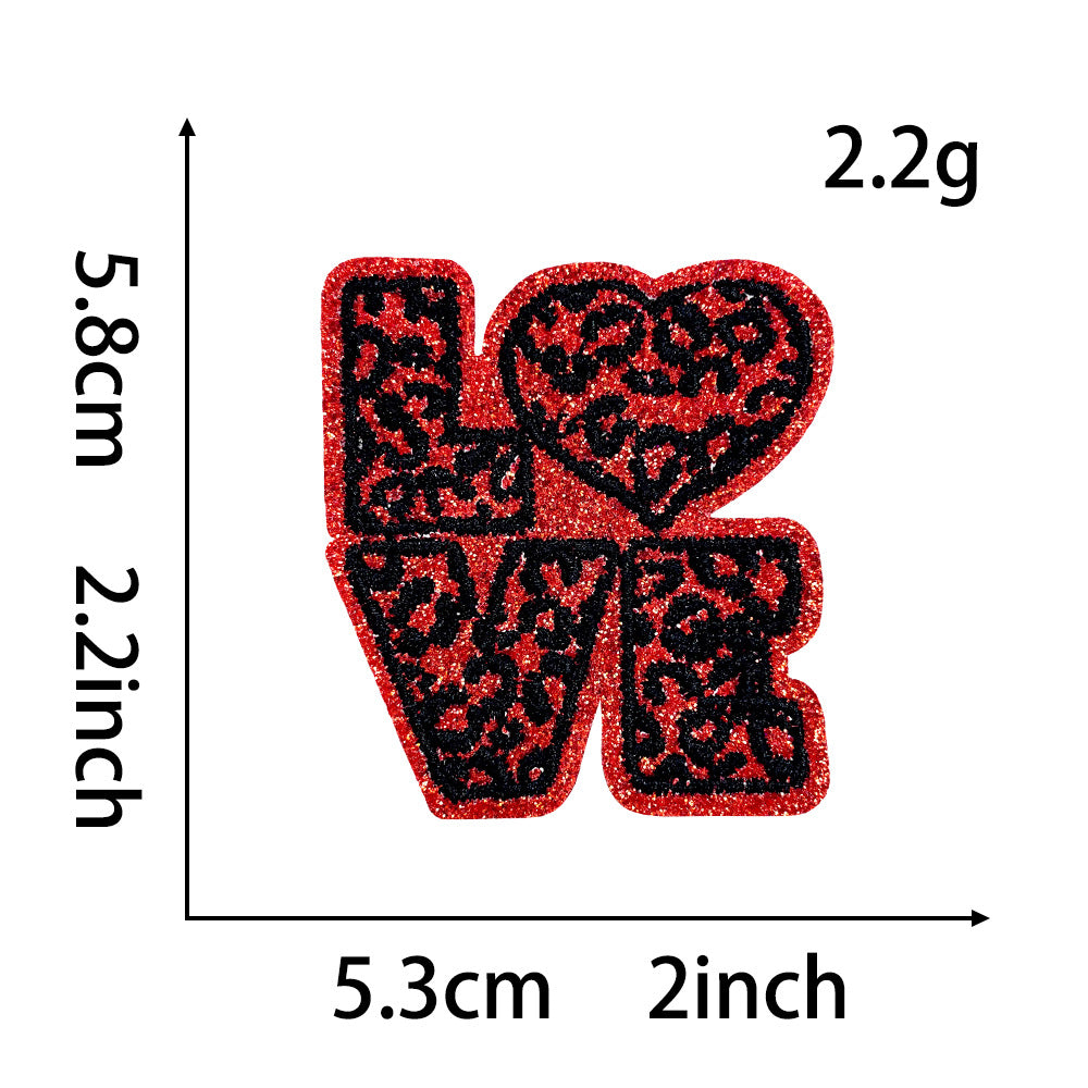Wholesale Polyester Embroidered Iron On Patch Valentine Hearts Cherries Bow XOXO Everyday Use For Coats Bags