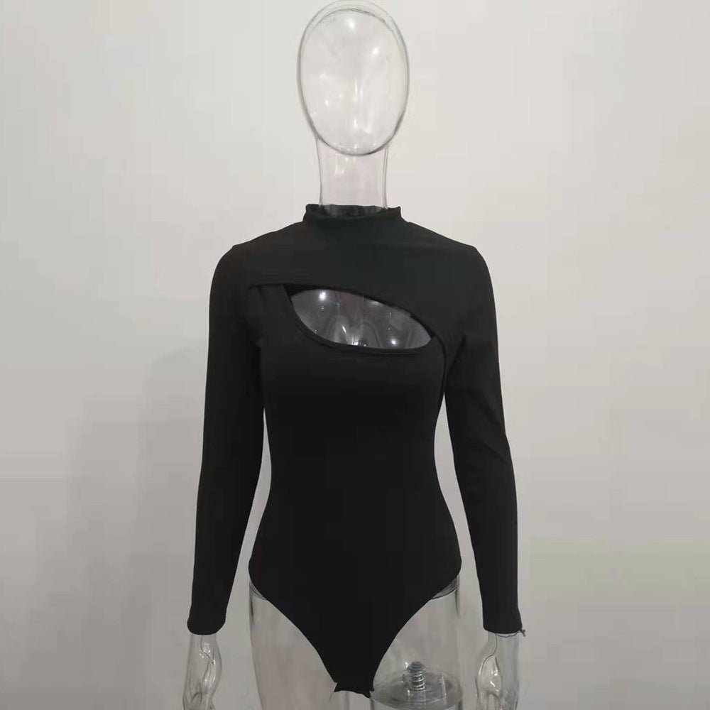 Wholesale Sexy Long-sleeved Ribbed Jumpsuit for Women