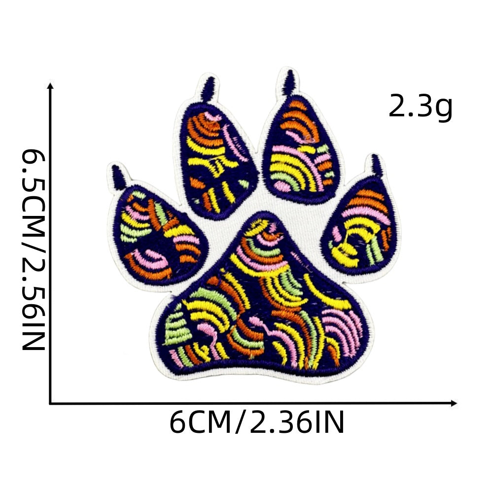 Wholesale Cute colorful bear paw fabric patch embroidery