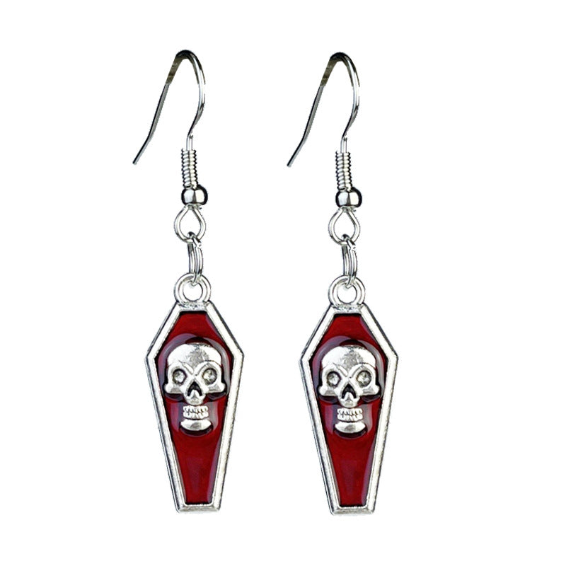 Wholesale 2 Pairs/pack Halloween Horror Blood Skull Skeleton Heart Skull Bird Earrings