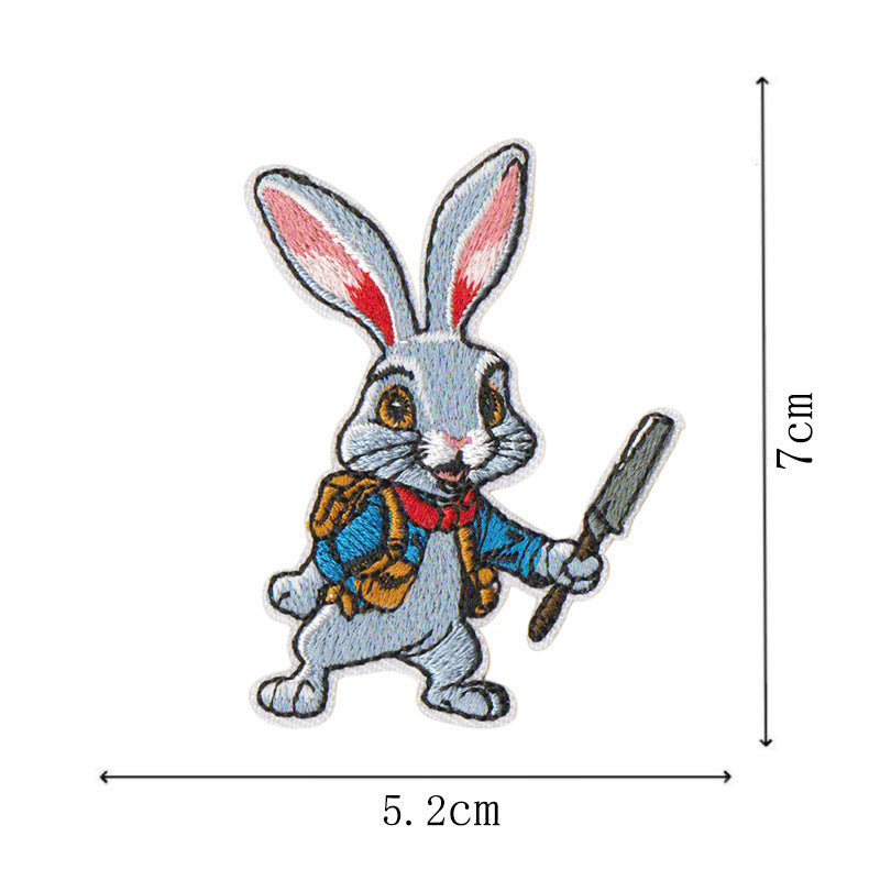 Wholesale Cute Cartoon Rabbit Embroidered Patch Set 9 Pieces Polyester Cotton Decorative Accent For Coats Bags Hats Boutique Resale