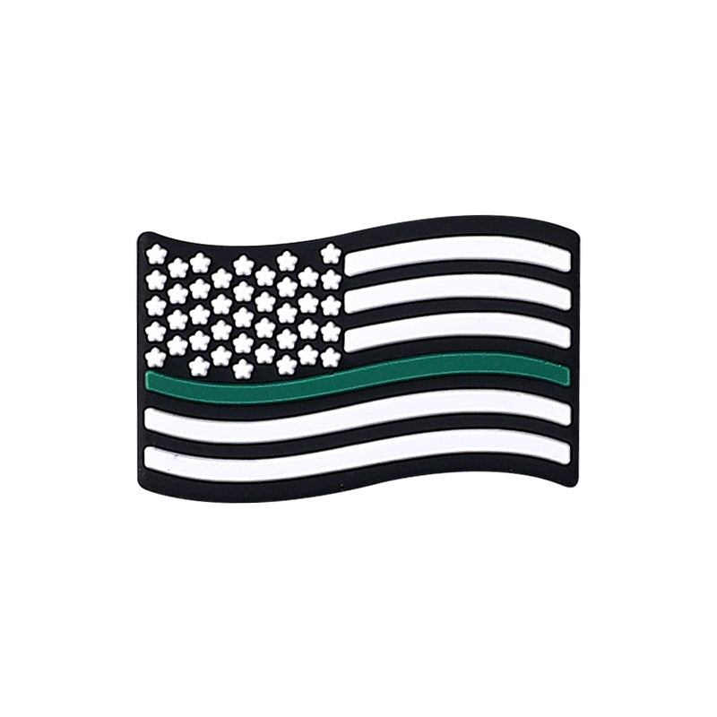 Wholesale 20pcs American Stars and Stripes Food Grade Teether Flag Silicone Beads