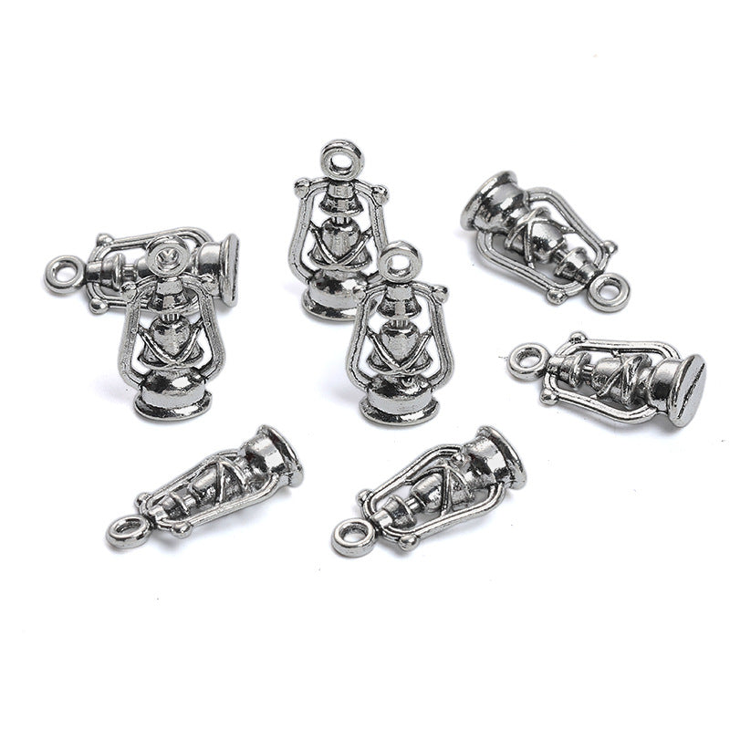 Wholesale Vintage Alloy Kerosene Lamp Pendant DIY Jewelry Accessory Antique Bronze Finish For Necklace Bag Charm Gift