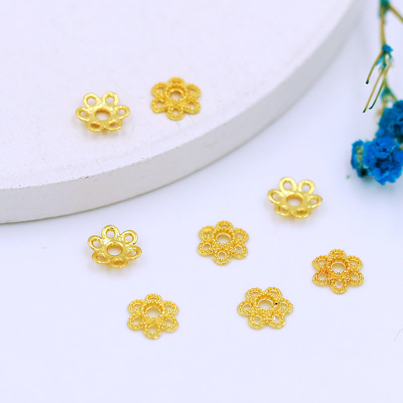 Wholesale of 100PCS/PACK Color 18K 14K Gold-plated Hollow Alloy Flower Holders