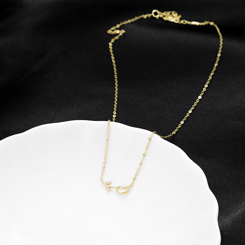Wholesale S925 Sterling Silver Tulip Necklace