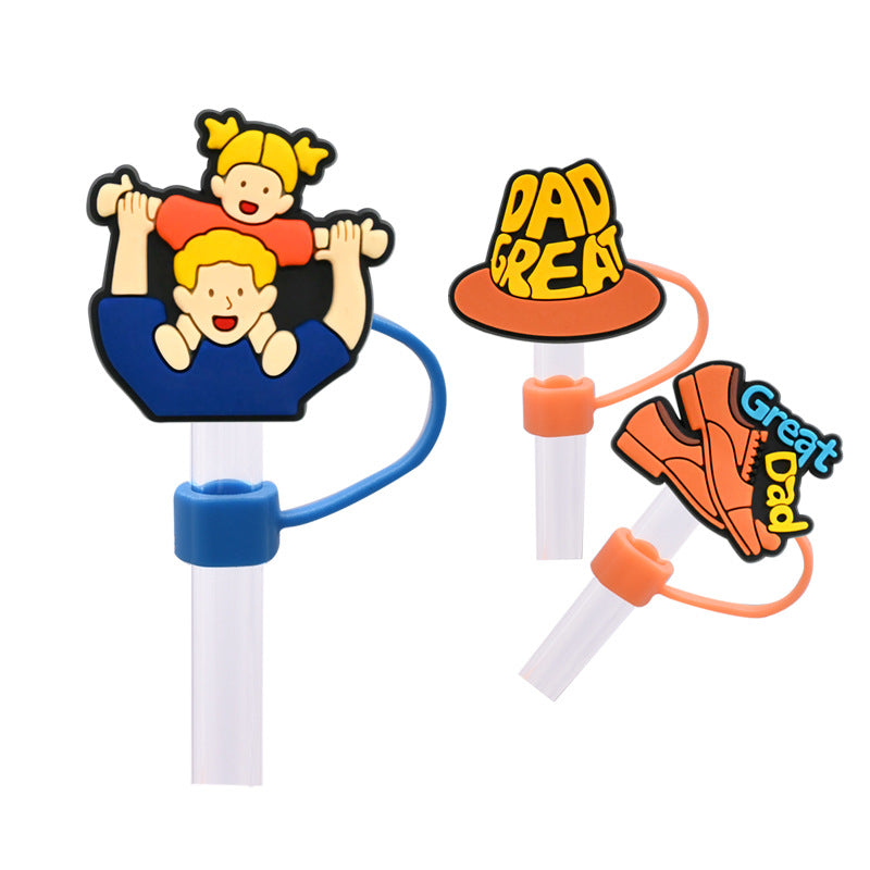 Wholesale Random 100pcs/pack    Father' s Day internet celebrity dust plug straw hat  Straw Tube Cap