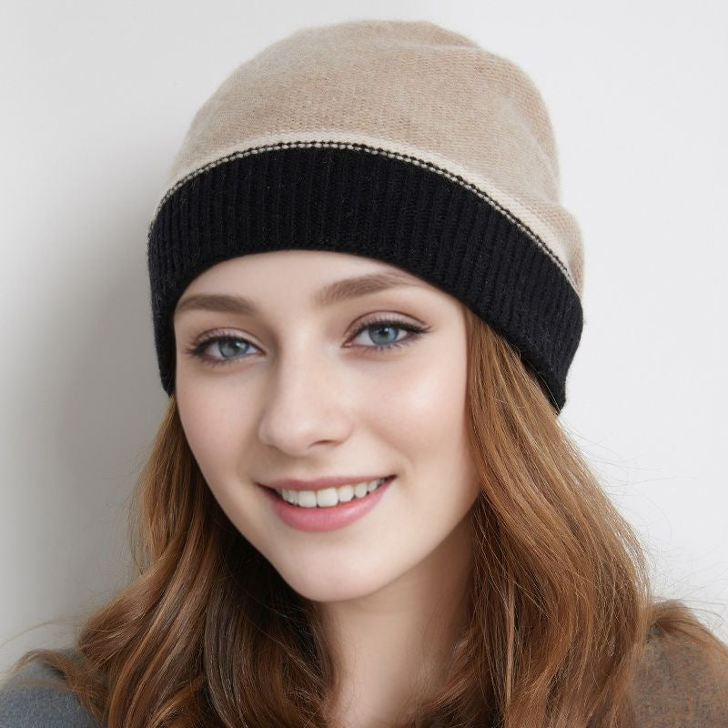 Wholesale Autumn/winter Warm Contrasting Knit Stacking Hats