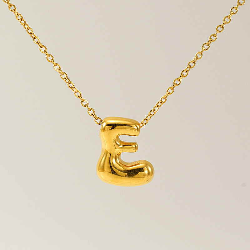 Wholesale Glossy bubble letter necklace for women 26 English letter pendants