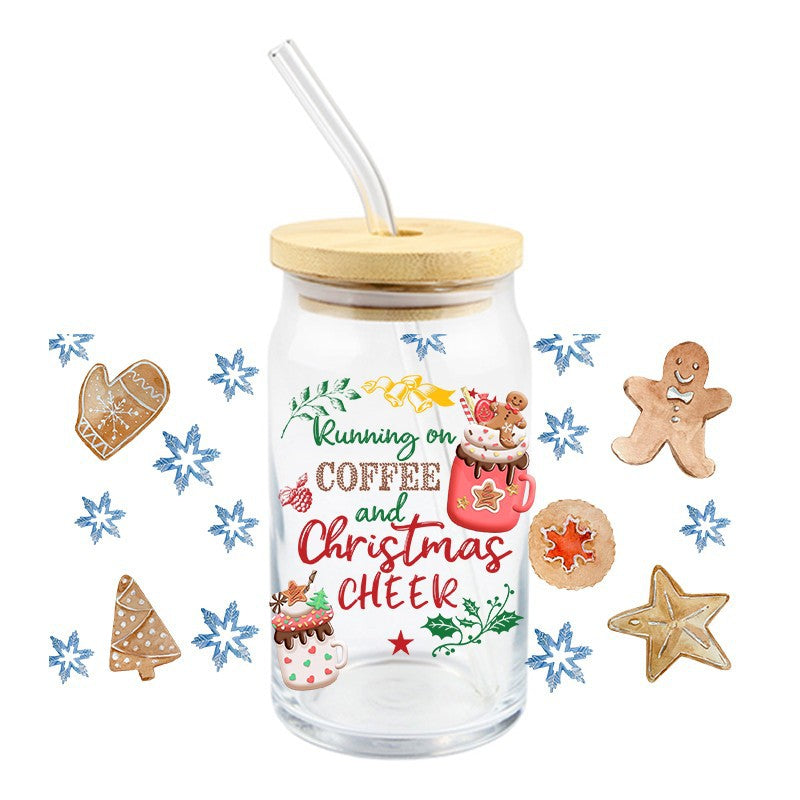 Wholesale 10pcs Christmas Tree House Cartoon﻿ 16oz Cup UV DTF Wraps