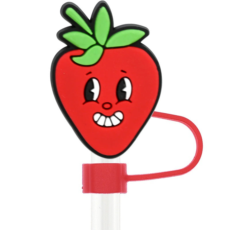 Wholesale Random 100pcs Valentine' s Day 10mm Universal Soft Rubber Decorative  Straw Tube Cap