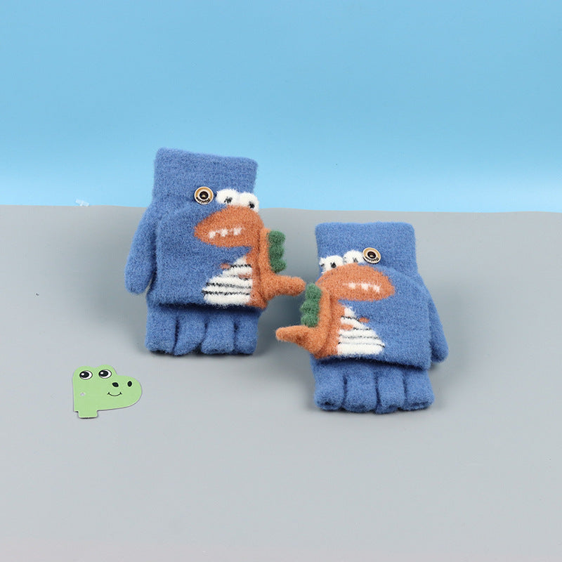 Wholesale Winter Cartoon Cute Little Dinosaur Cashmere Children's Gloves