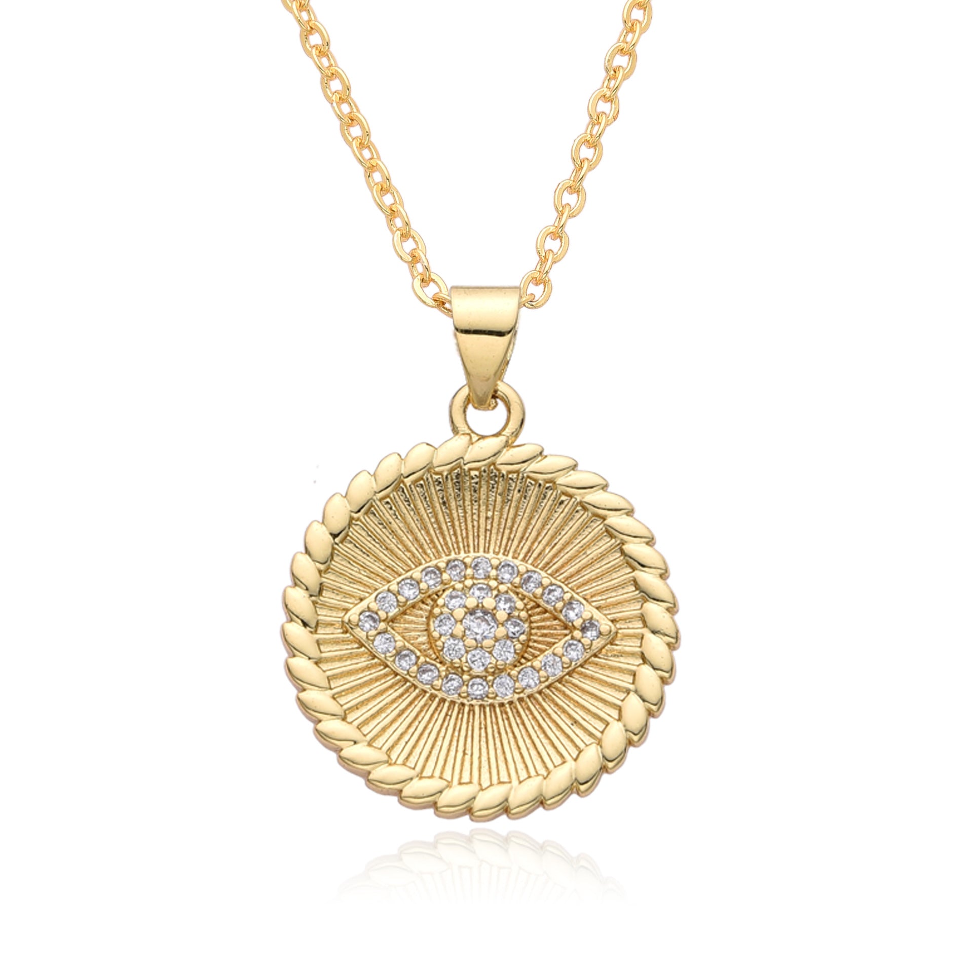 Wholesale Micro Set Devil Eye Small Shield Exotic Style Necklace