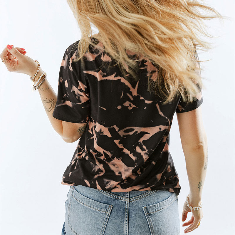 Wholesale Western Style Letter Printed Polyester T-shirts