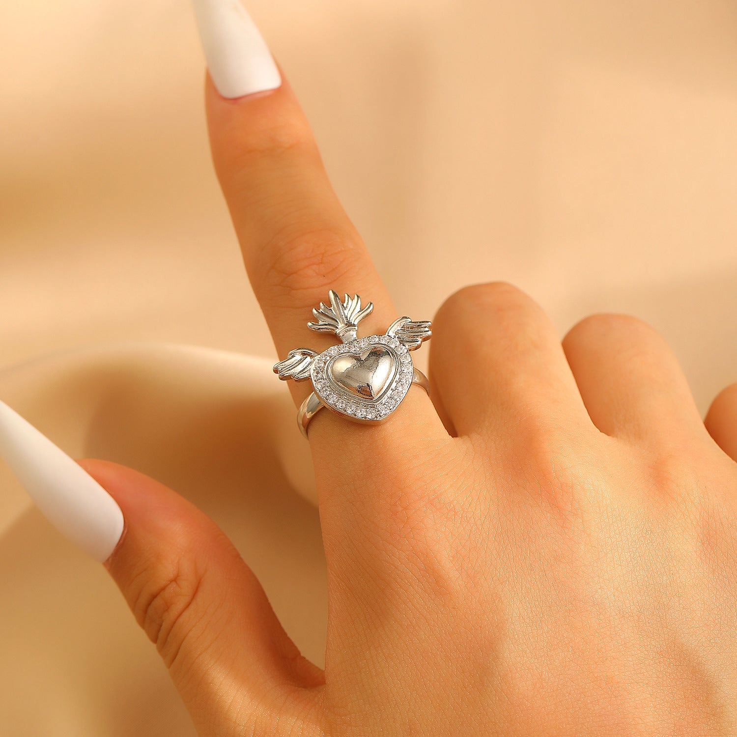 Wholesale Silver Multiple Sacred Heart Love Necklace