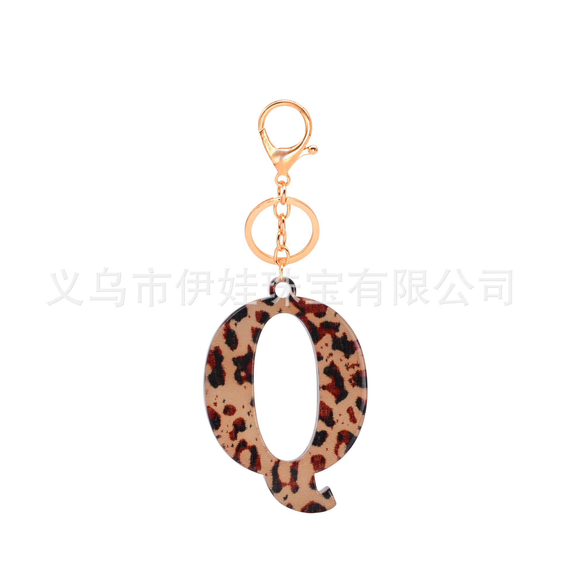 Wholesale  26 letters complete  Acrylic leopard print letter keychain