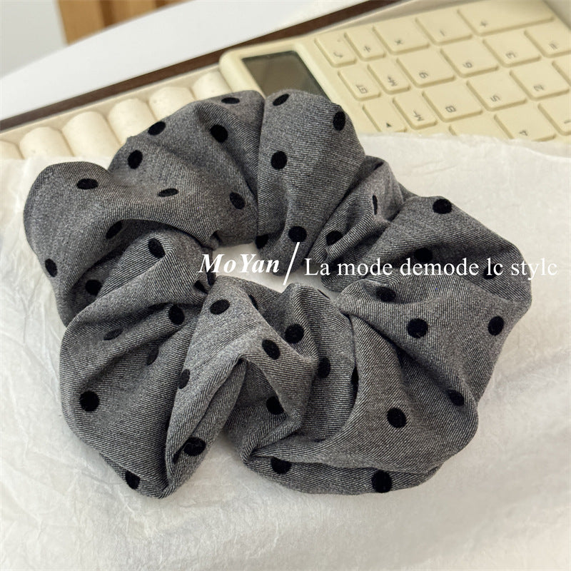 Wholesale Black polka dot bow with heart-shaped elastic headband