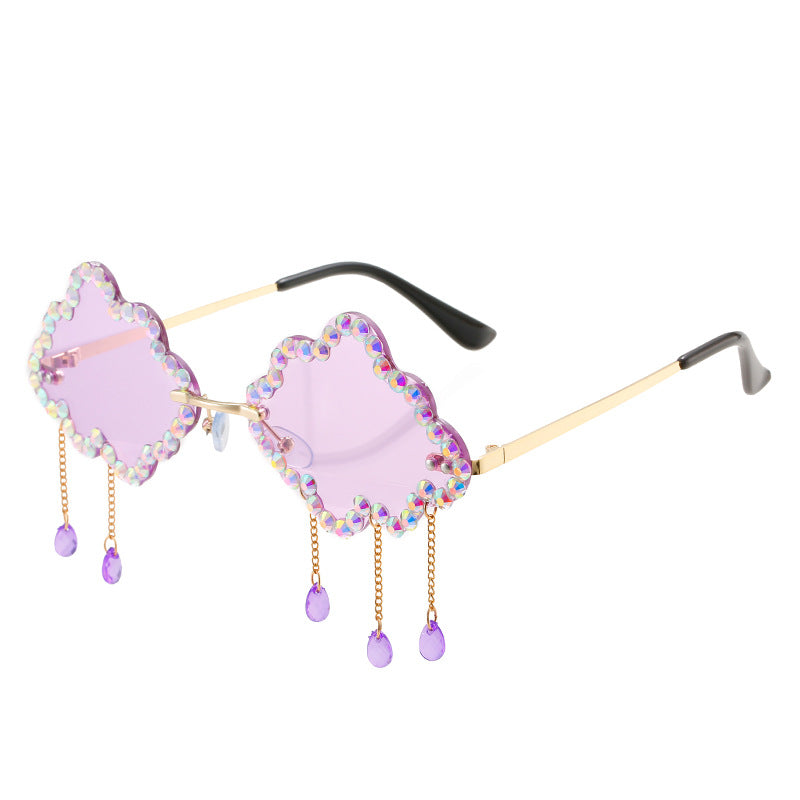 Wholesale Cloud Pendant Ocean Color Diamond Sunglasses