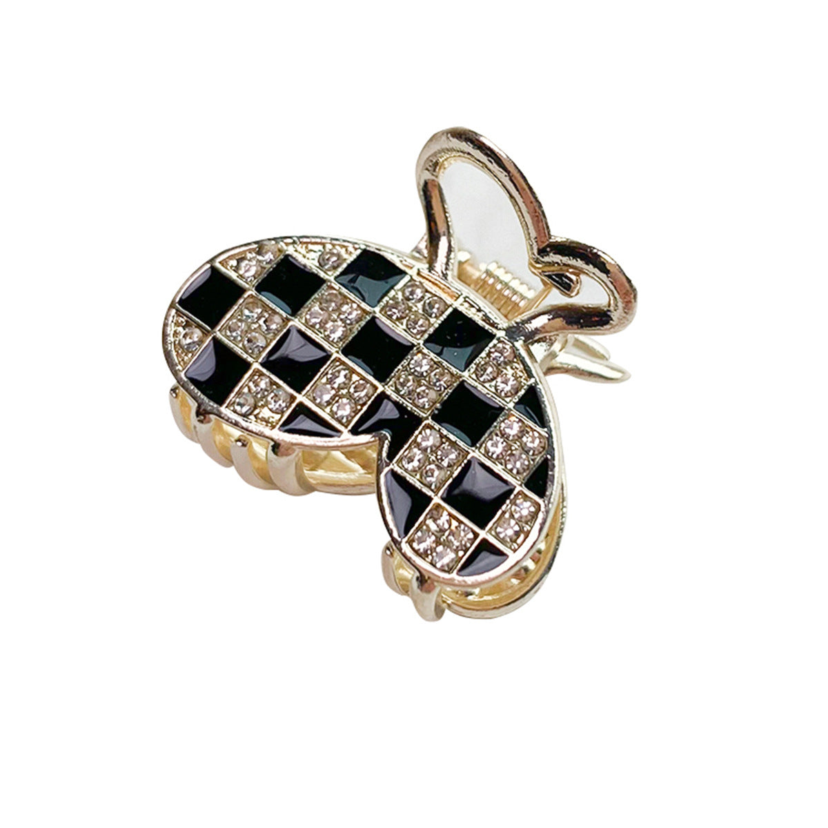 Wholesale Love Checkerboard Water Diamond Alloy Hair Clip