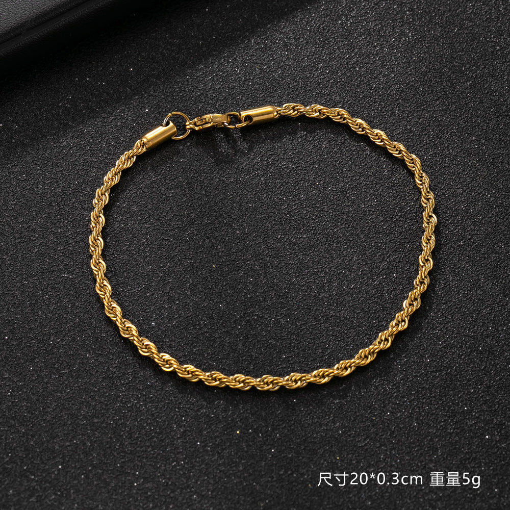 Wholesale Hip hop trendy Cuban chain titanium bracelet