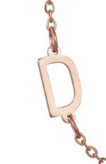 Wholesale 26 Alphabet Gold Up and Down Hole Stainless Steel Necklace