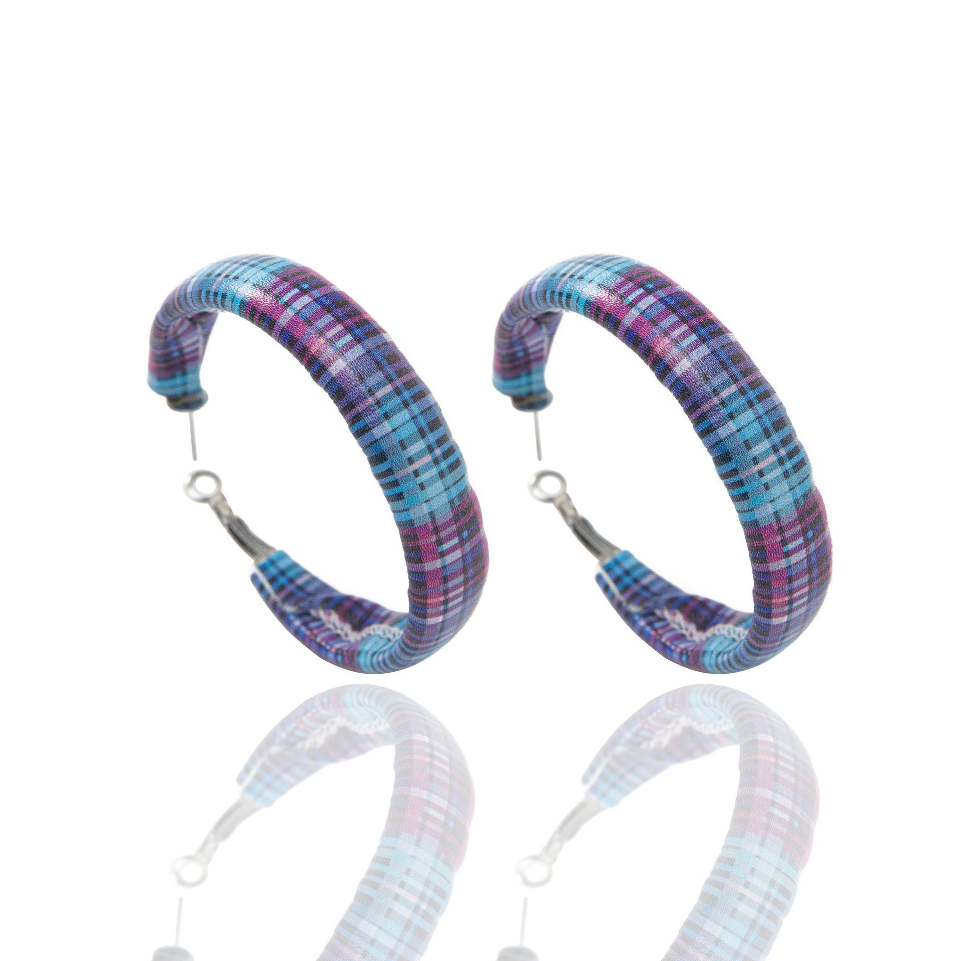 Pendientes de cuero de copo de nieve de leopardo a cuadros