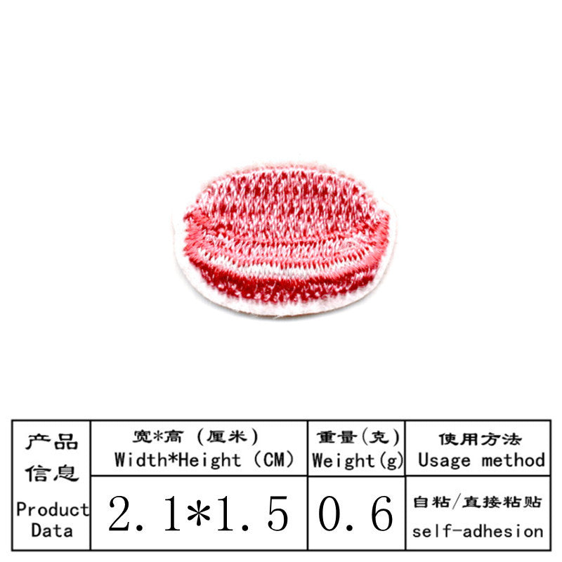 Wholesale Cute self-adhesive embroidered cartoon fruit DIY Patches