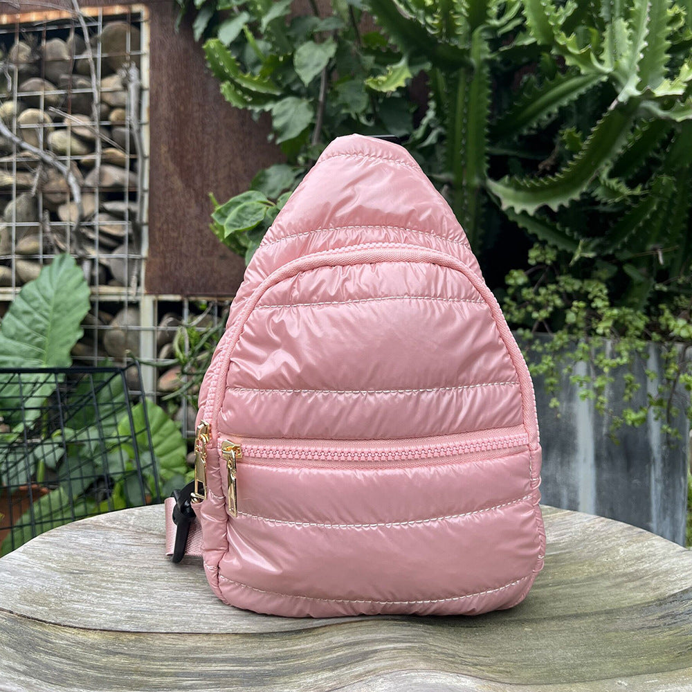 Wholesale Down Cotton Clothing Crossbody Bag Travel Light and Thin Waist Bag