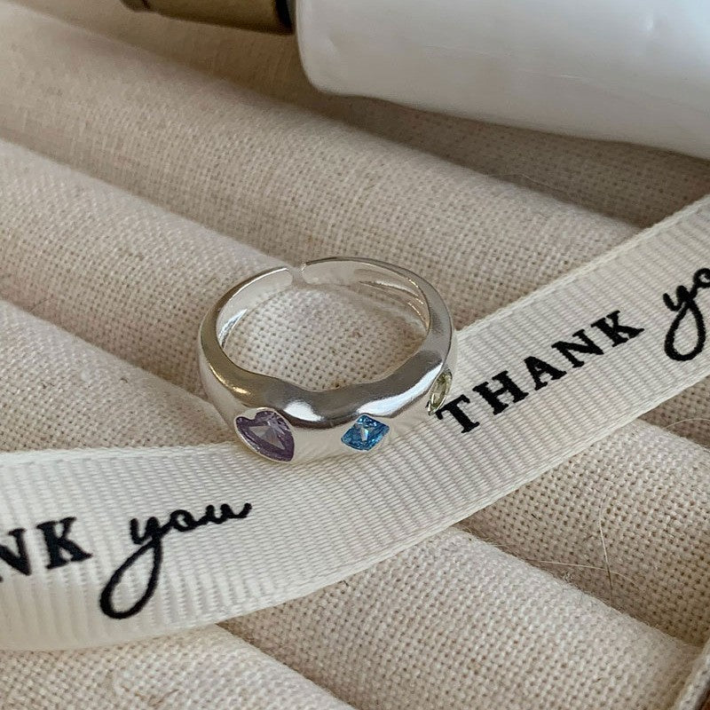 Wholesale Dopamine Love Colored Zircon Open Ring